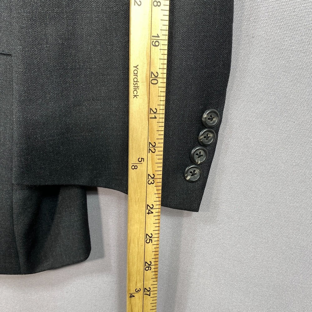 VTG Polo Ralph Lauren Blazer Peak Lapel Mens 42R Charcoal Wool USA Union Made - Picture 7 of 16